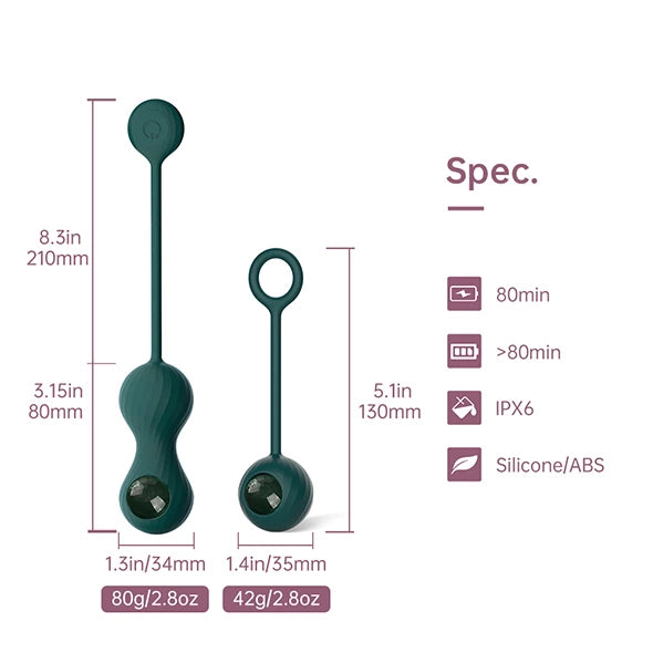 Magic Motion - Crystal Duo Smart Kegel Vibrator with Weight Set